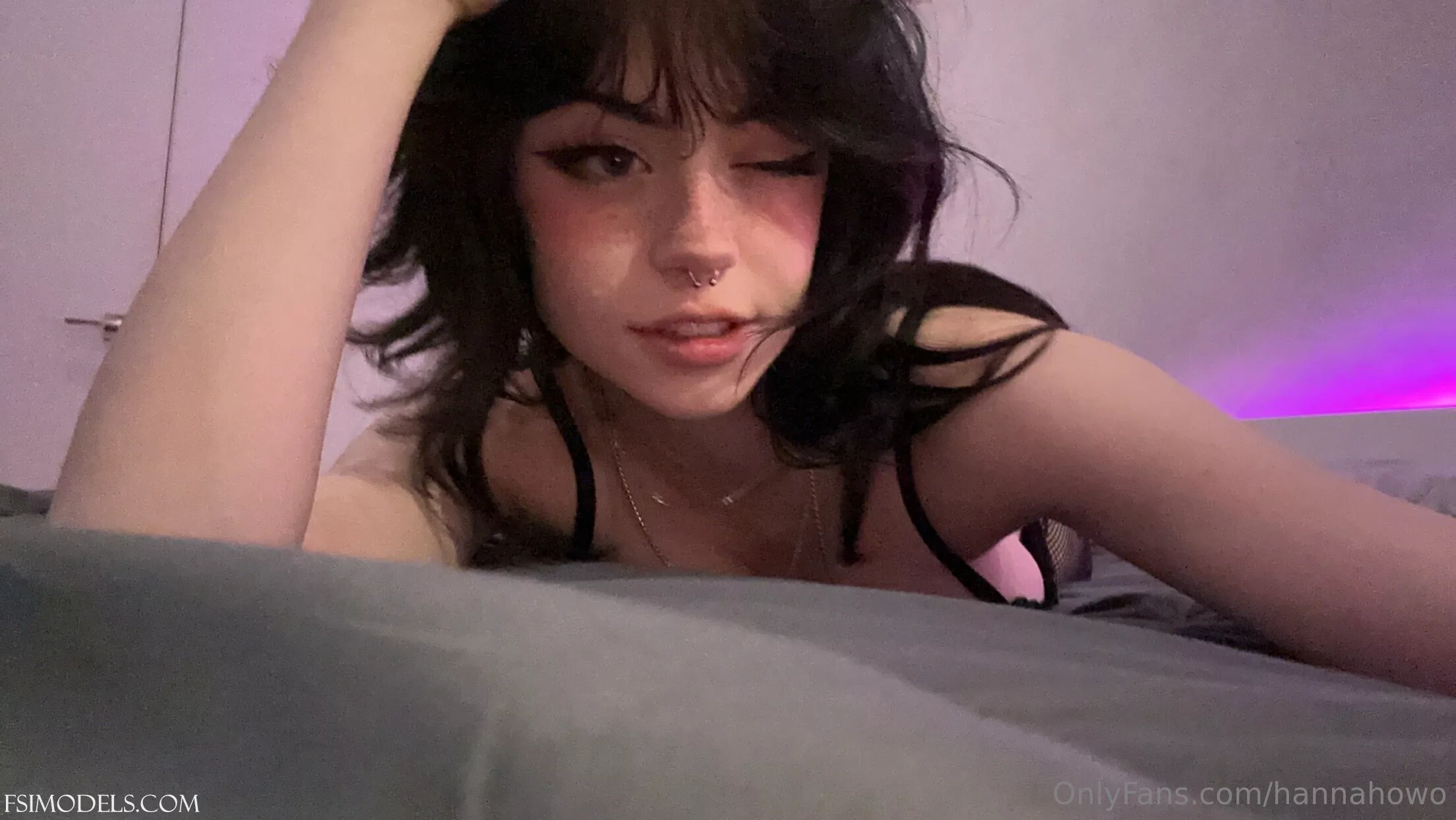 Hannah Owo Sexy Black Lingerie Photos Set - 9