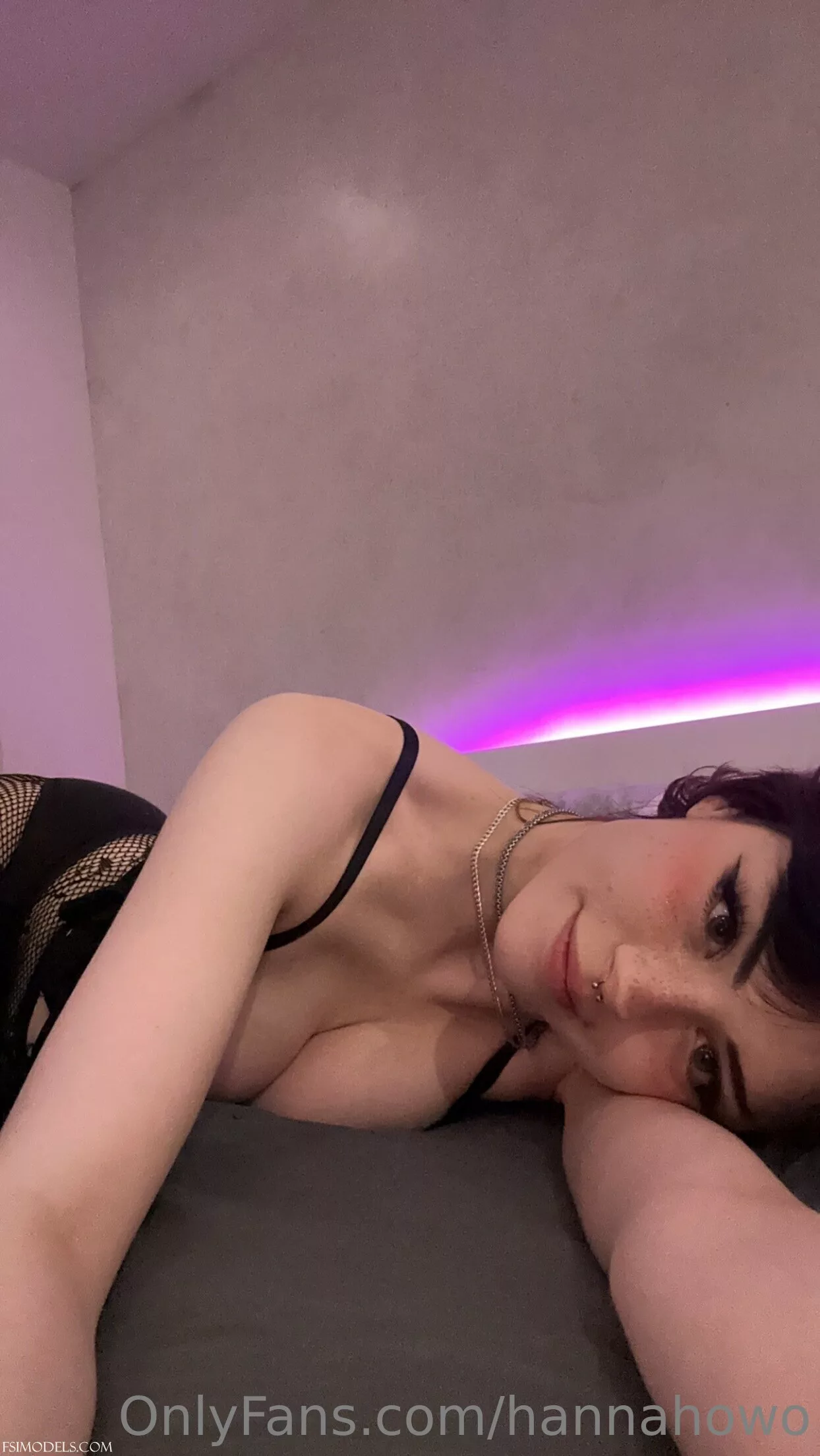 Hannah Owo Sexy Black Lingerie Photos Set - 35