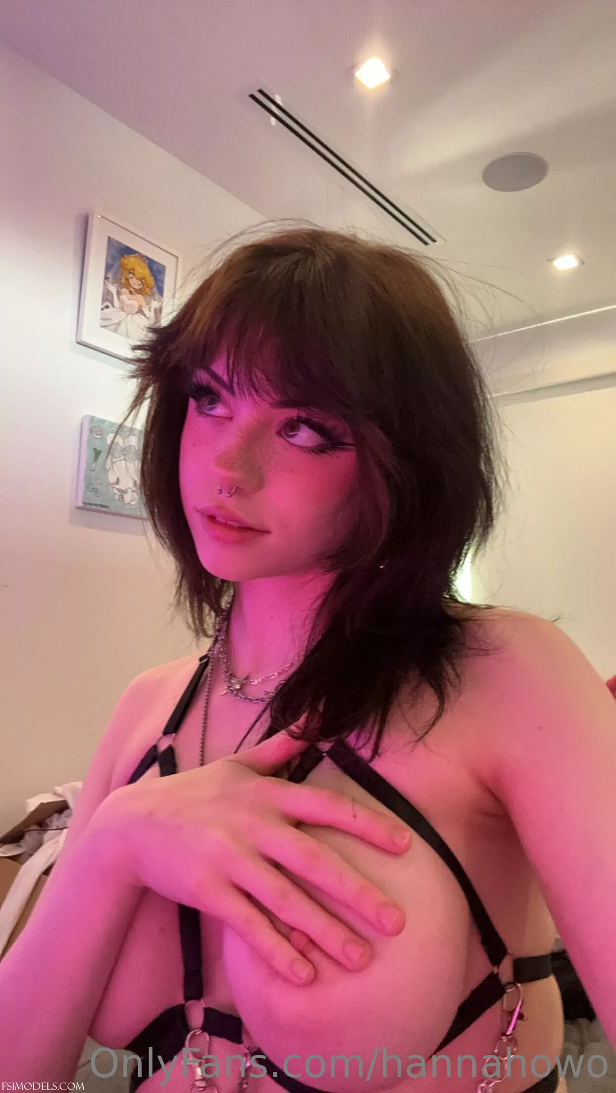 Hannah Owo Sexy Black Lingerie Photos Set - 53