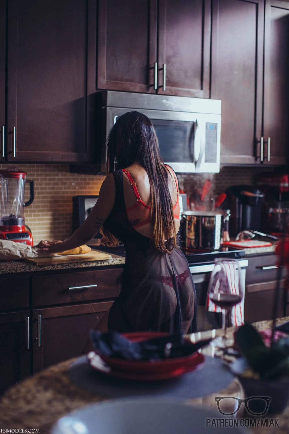 Mia Khalifa Red Lingerie Kitchen Photos - 40 Mia Khalifa Red Lingerie Kitchen Photos - 39