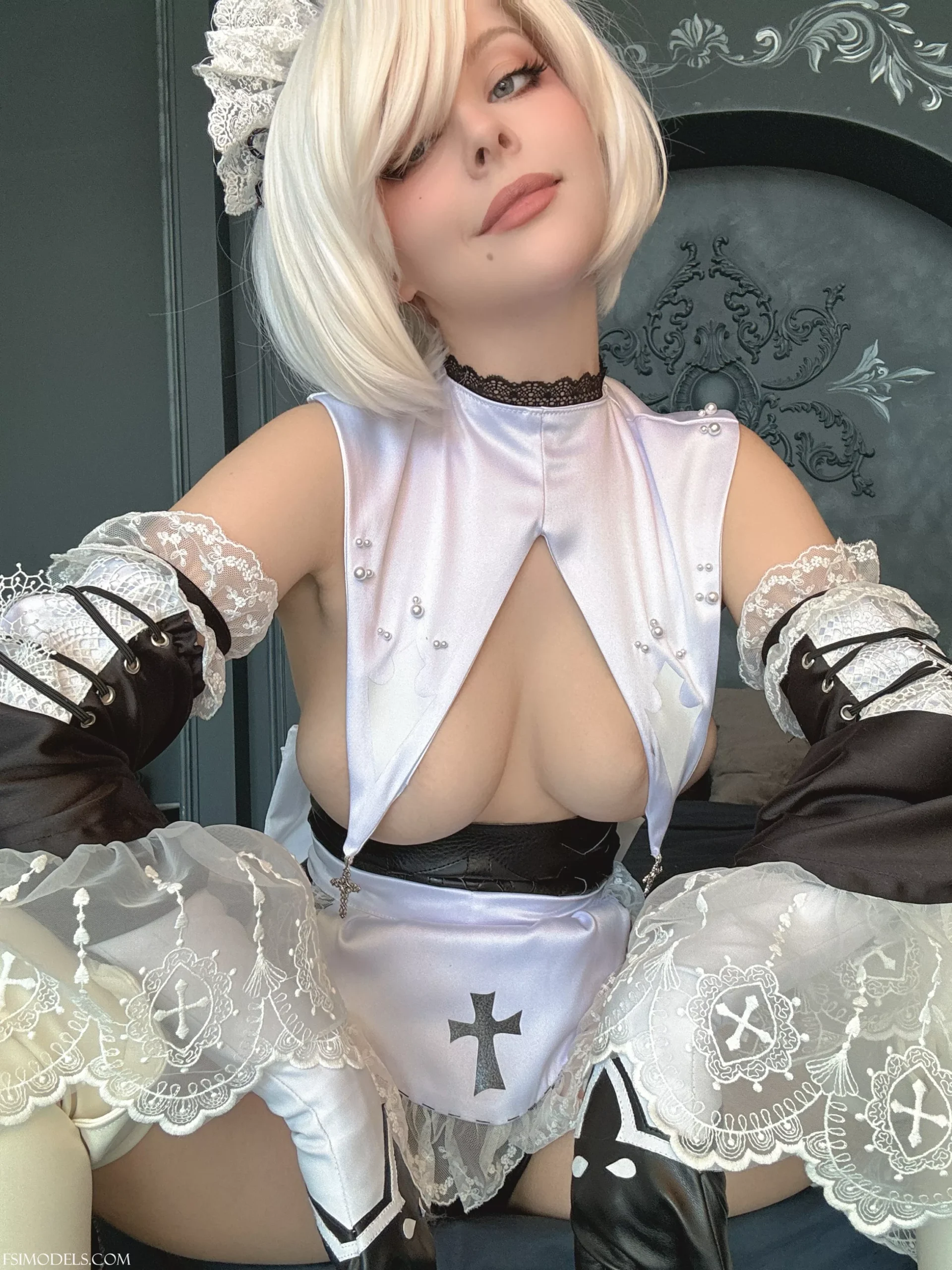 Helly Valentine Gothic Maid 2B Nude Cosplay Part 1 - 39