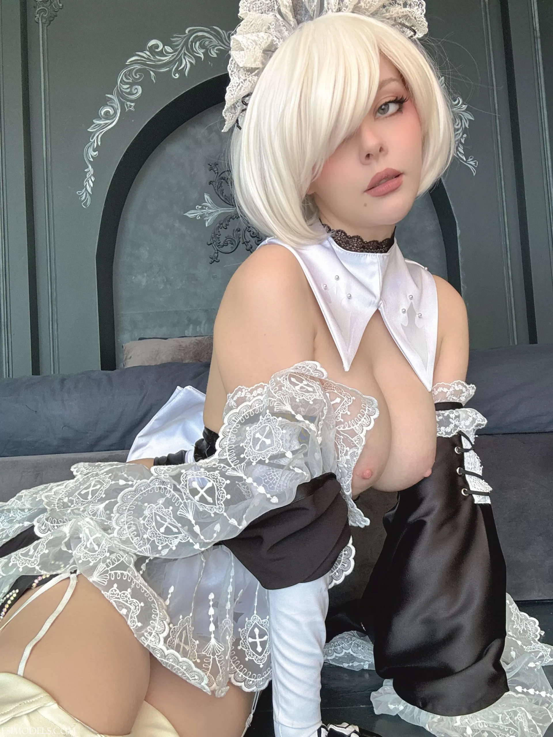 Helly Valentine Gothic Maid 2B Nude Cosplay Part 1 - 67