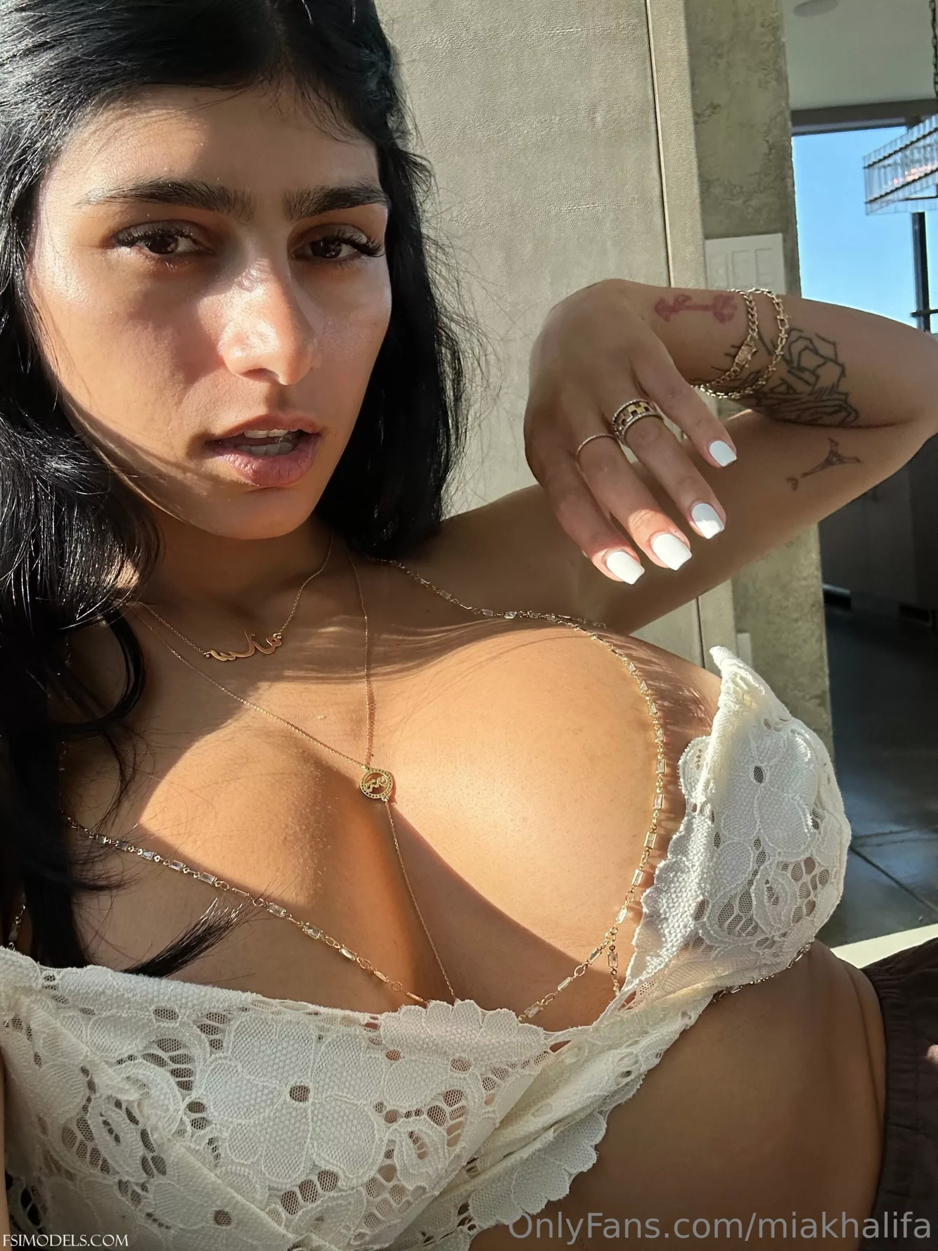 Mia Khalifa OnlyFans White Bikini Boobs Tease Photos - 21