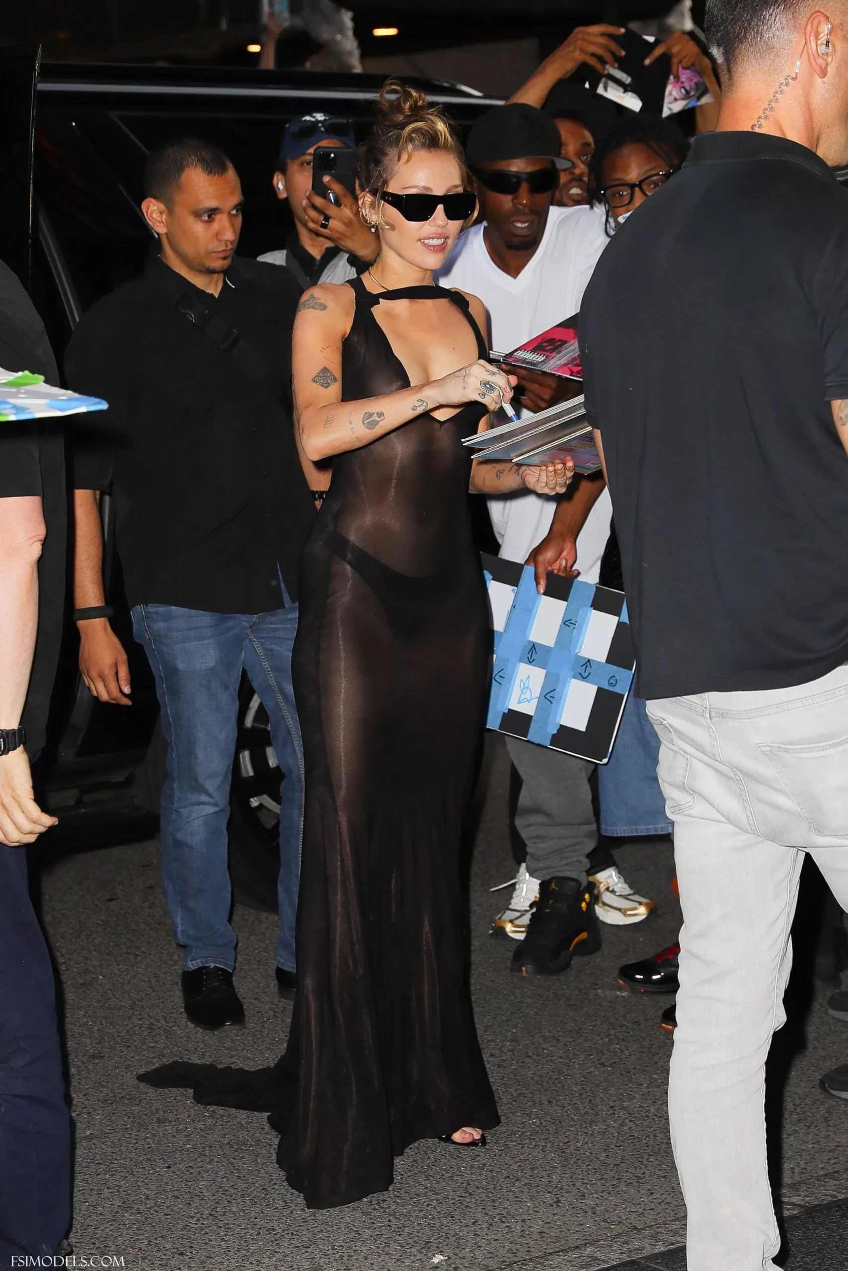 Miley Cyrus Braless NYC Hotel Outdoor Photos - 37