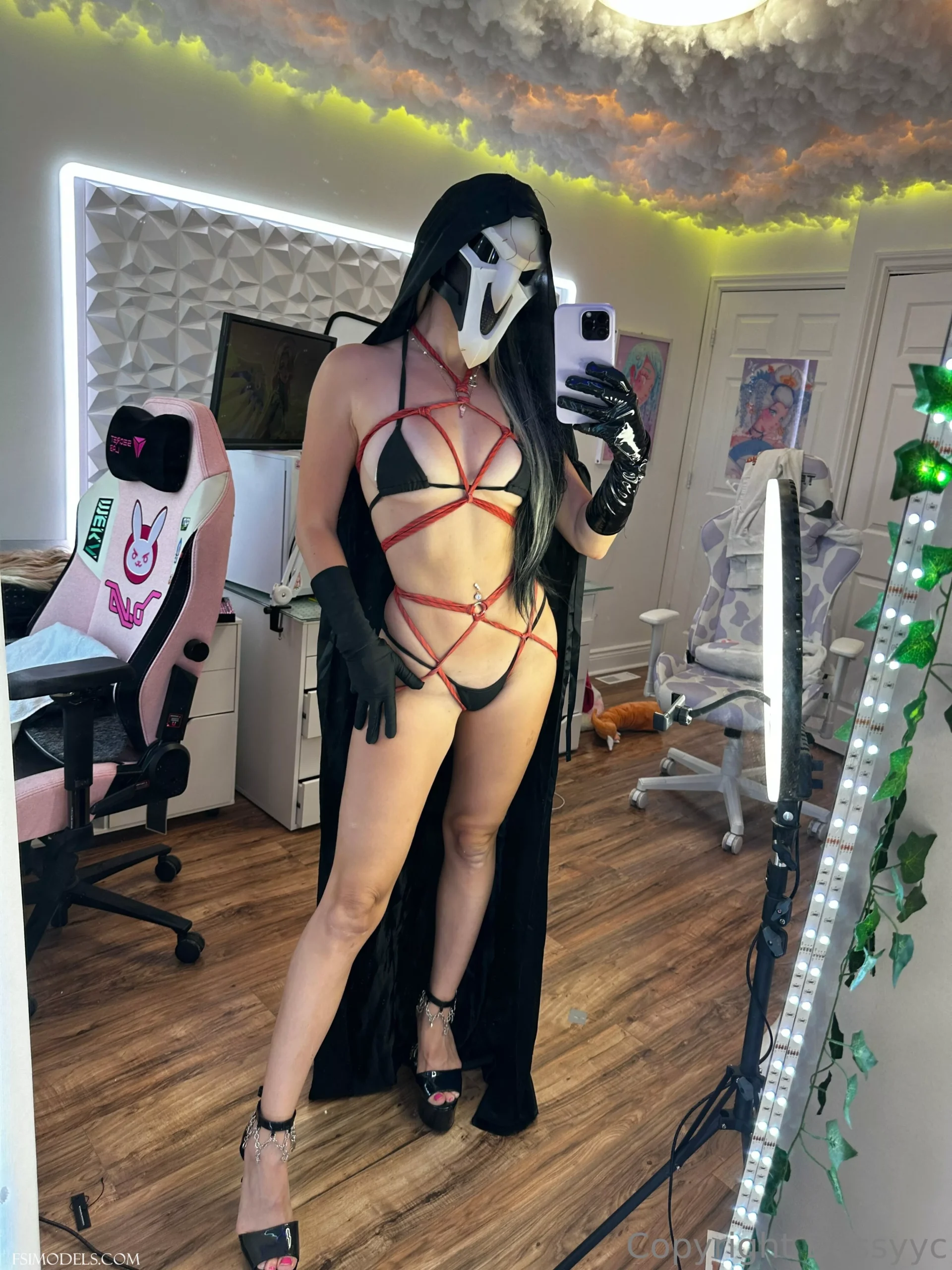 Oxdessyxo OnlyFans Lingerie Sexy Reaper Cosplay Set - 3