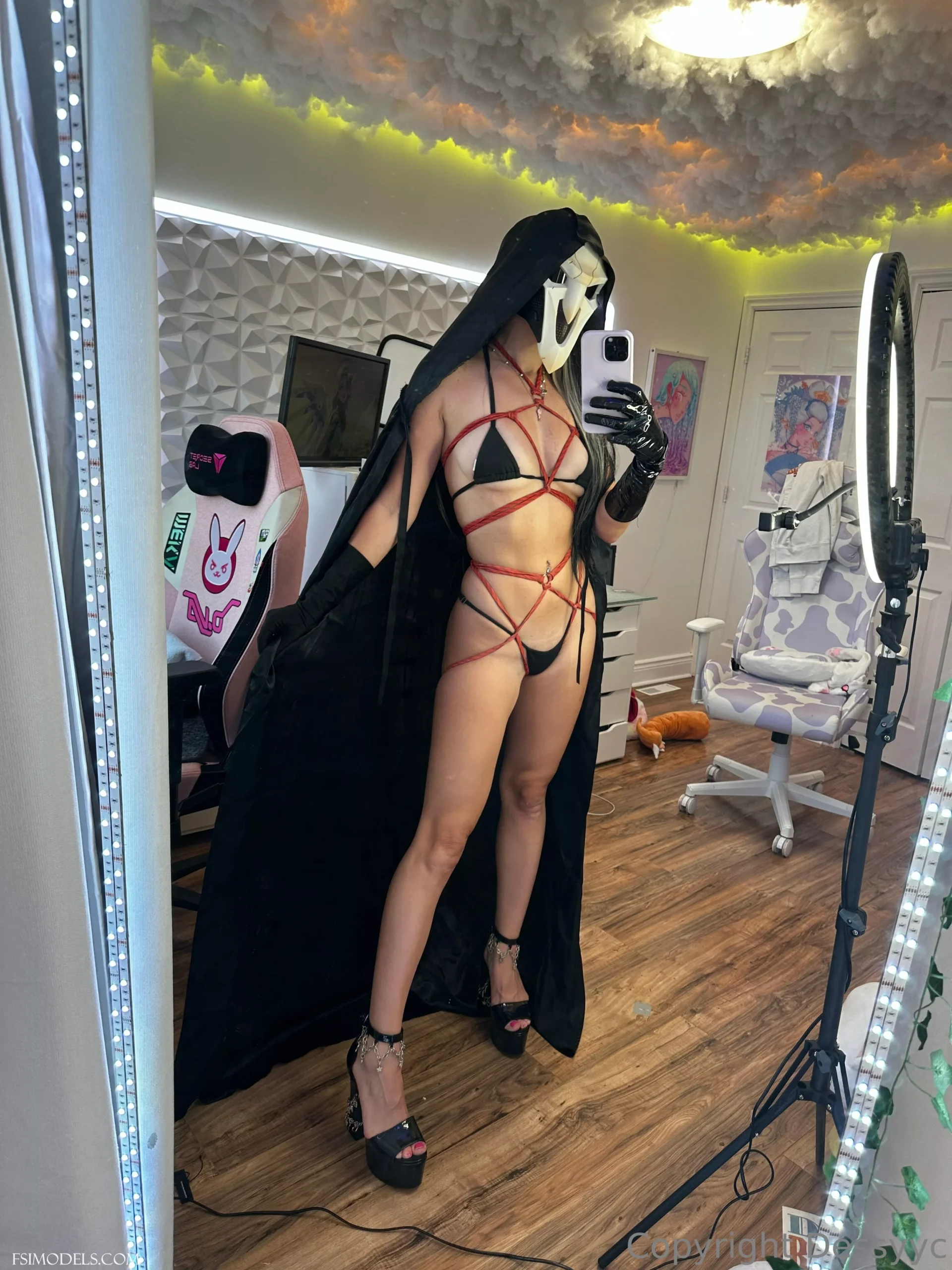 Oxdessyxo OnlyFans Lingerie Sexy Reaper Cosplay Set - 49