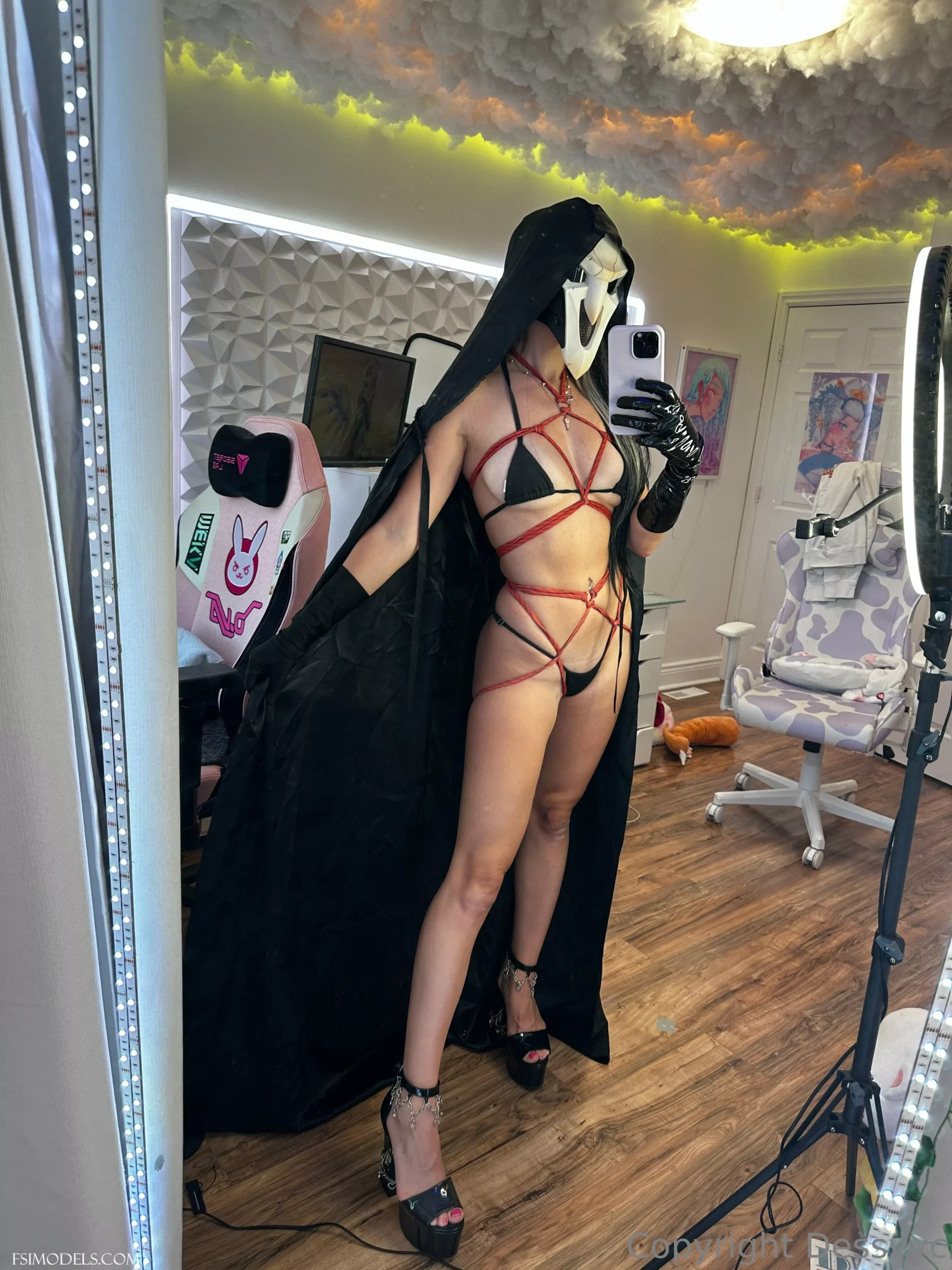 Oxdessyxo OnlyFans Lingerie Sexy Reaper Cosplay Set - 67