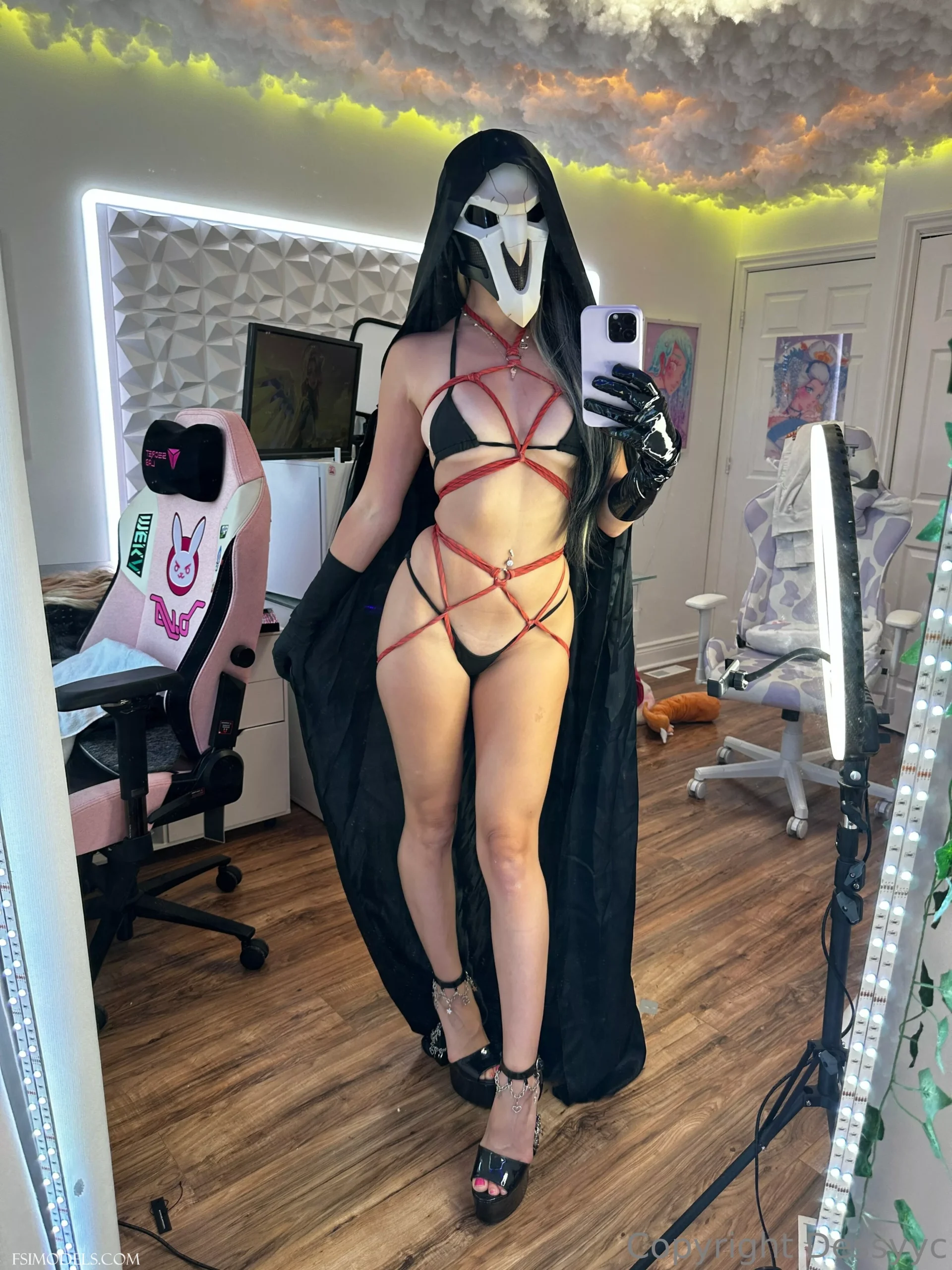Oxdessyxo OnlyFans Lingerie Sexy Reaper Cosplay Set - 69