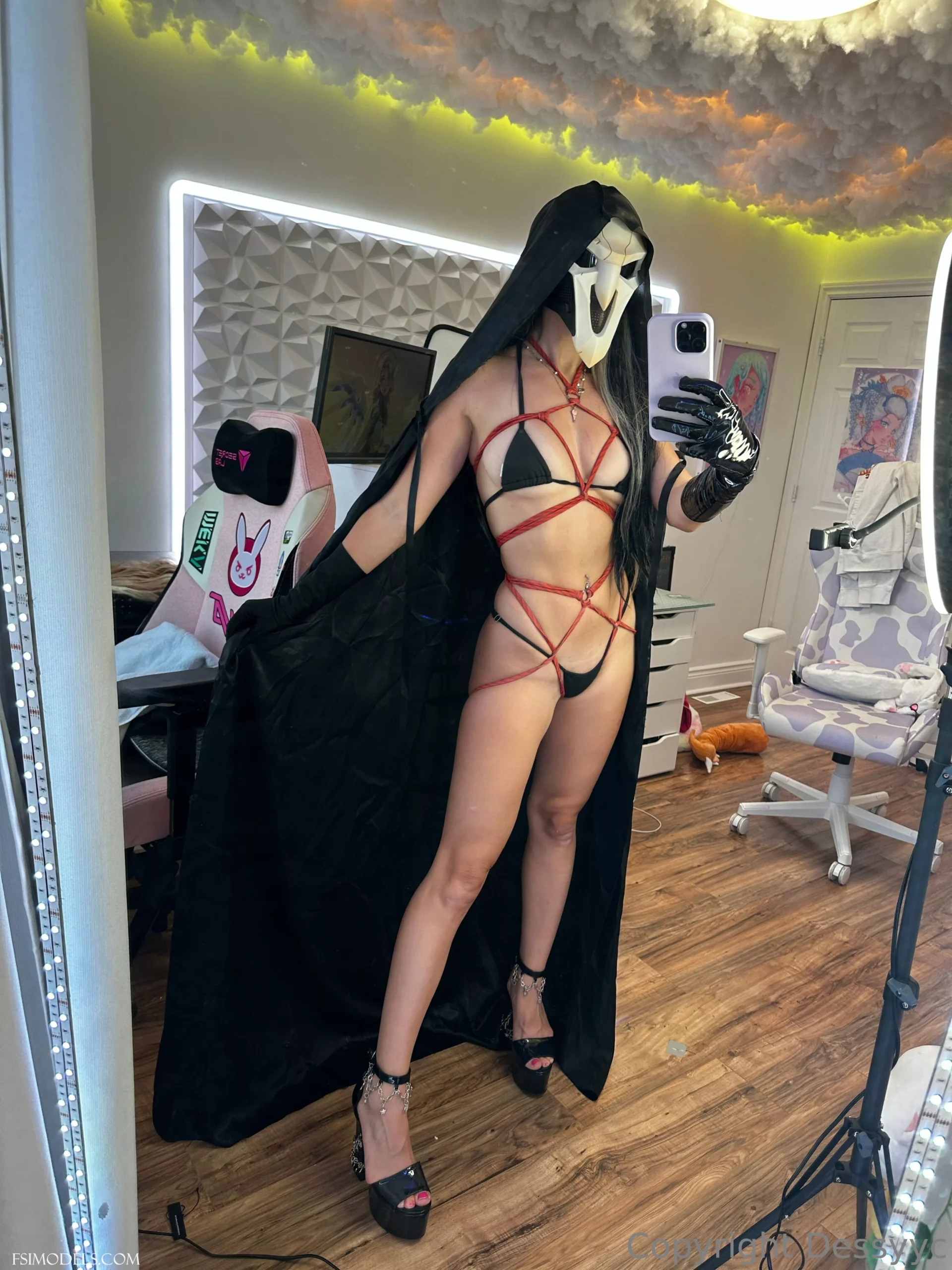 Oxdessyxo OnlyFans Lingerie Sexy Reaper Cosplay Set - 71