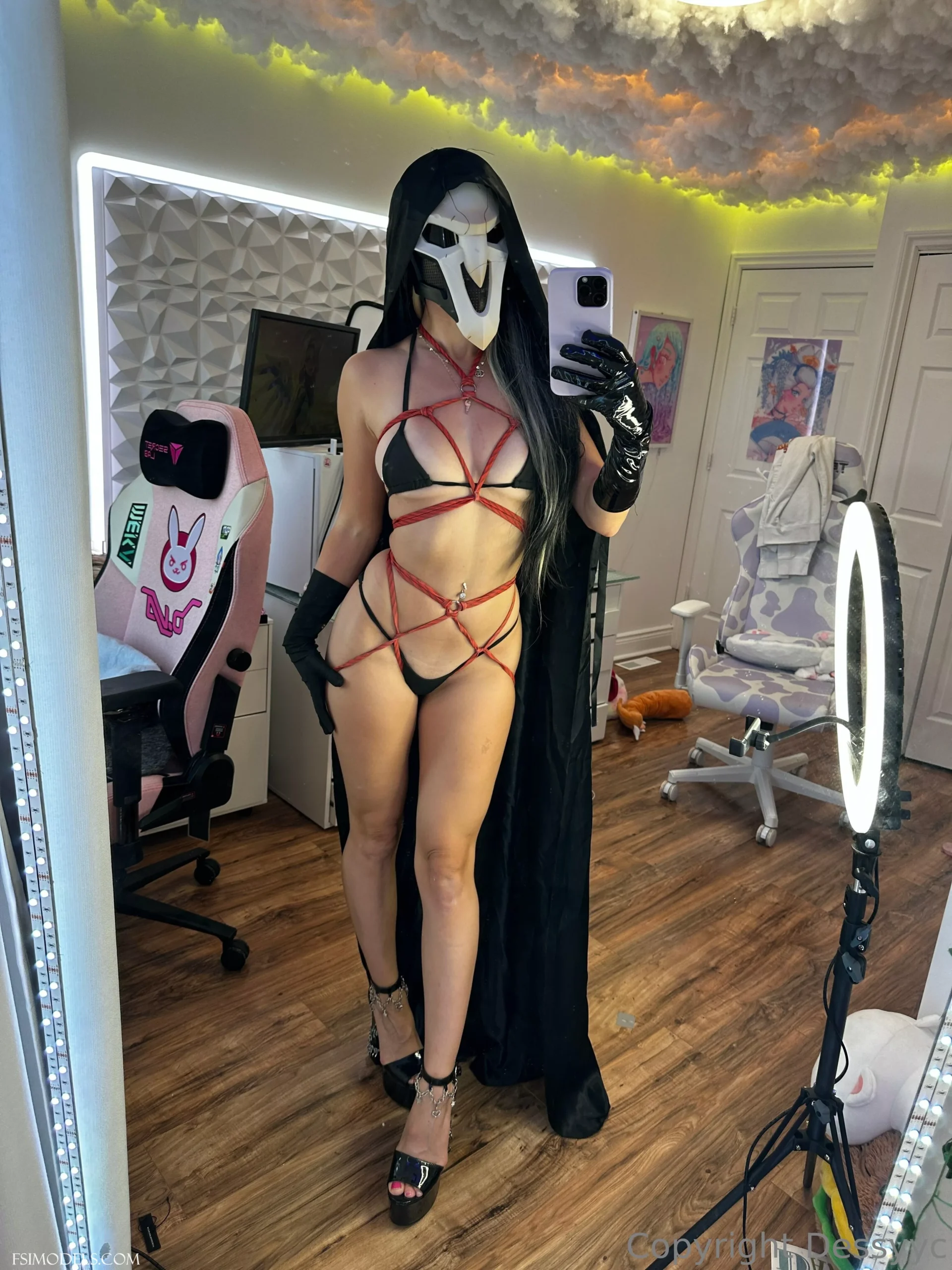 Oxdessyxo OnlyFans Lingerie Sexy Reaper Cosplay Set - 79