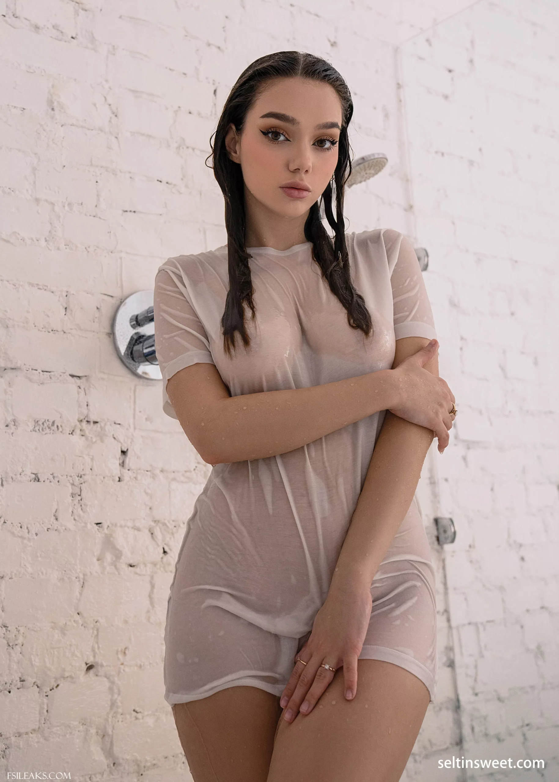 Seltin Sweety Bathroom Transparent T-shirt Nude Set - 1