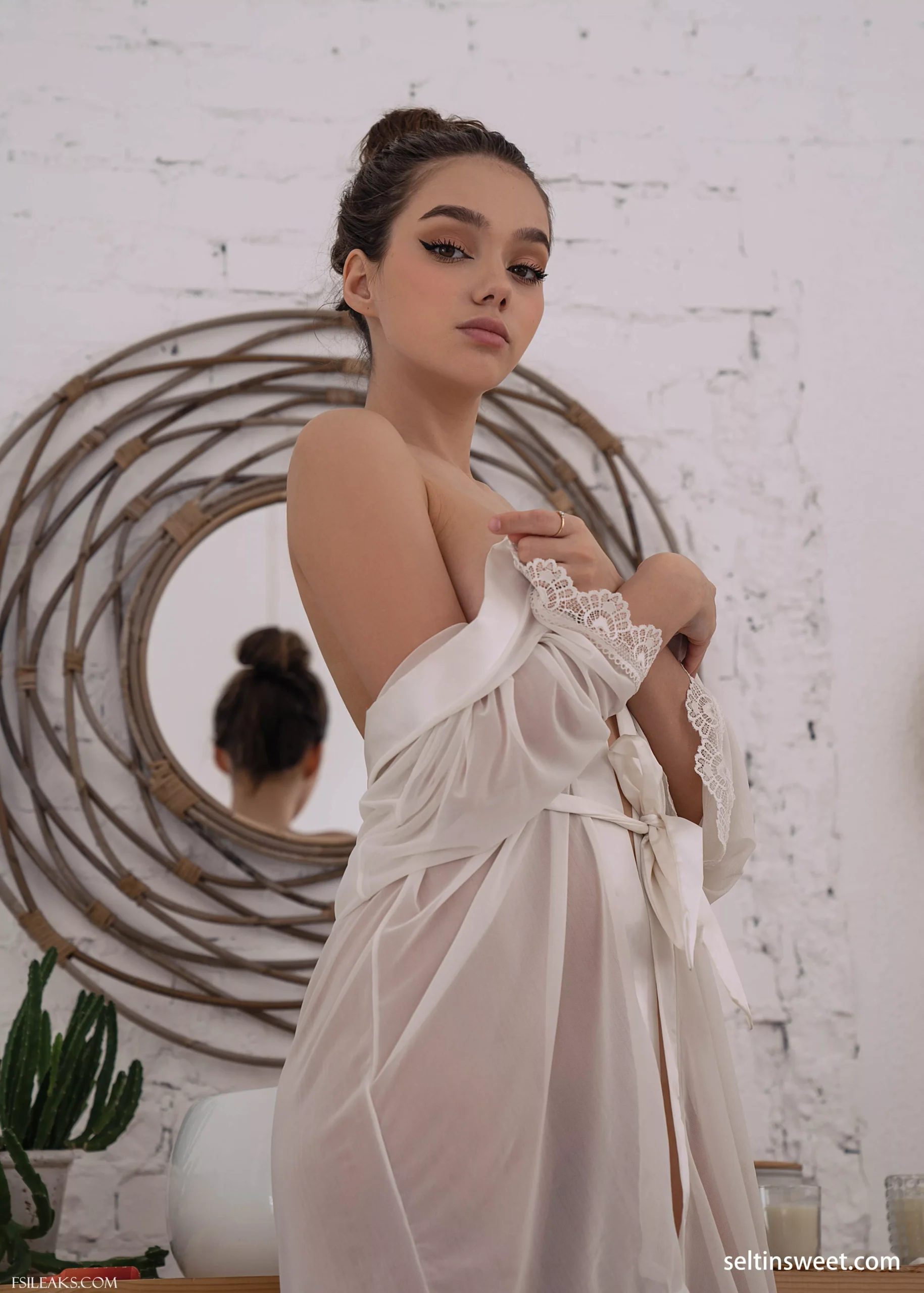 Seltin Sweety Bathroom Transparent T-shirt Nude Set - 45