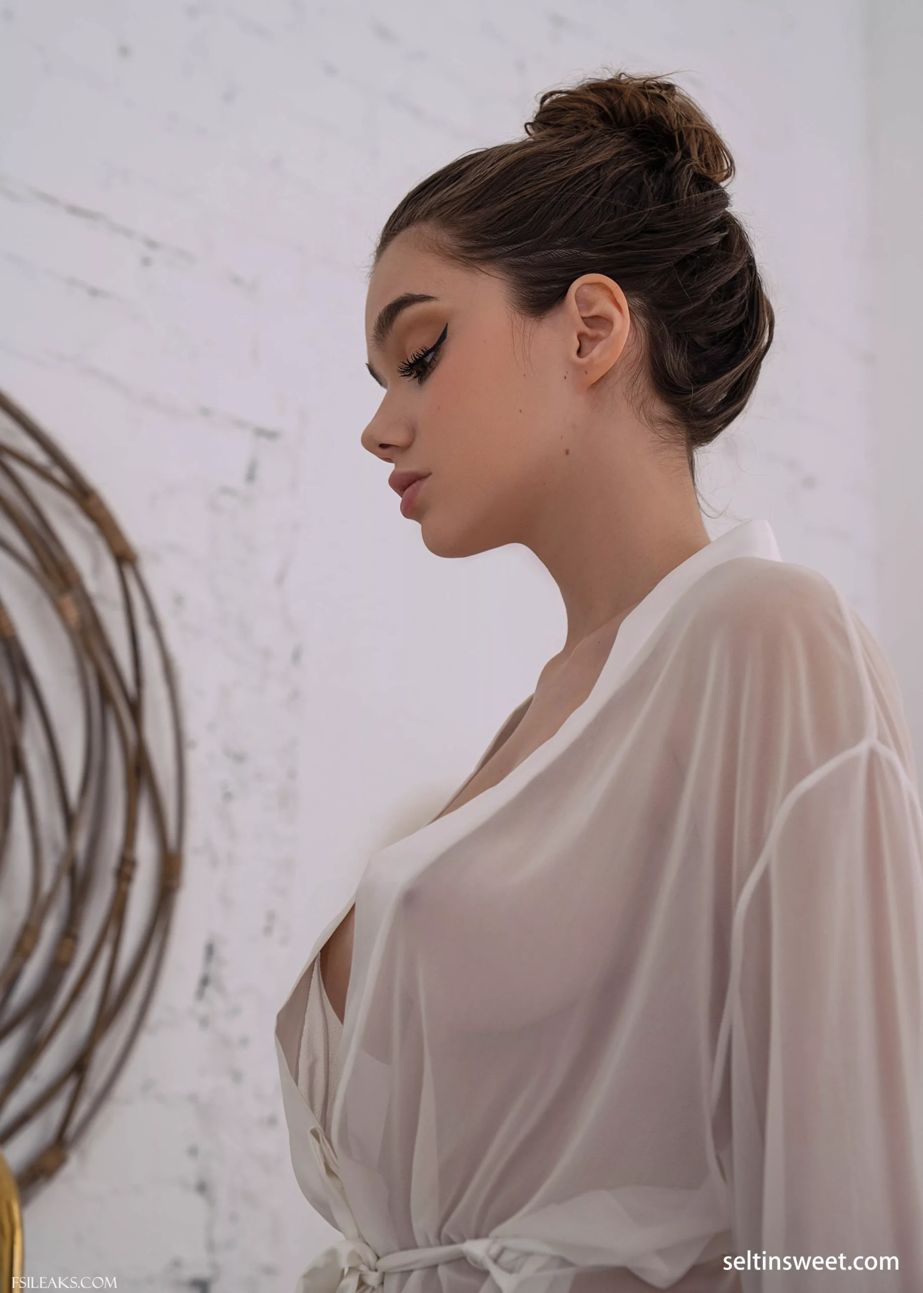 Seltin Sweety Bathroom Transparent T-shirt Nude Set - 51