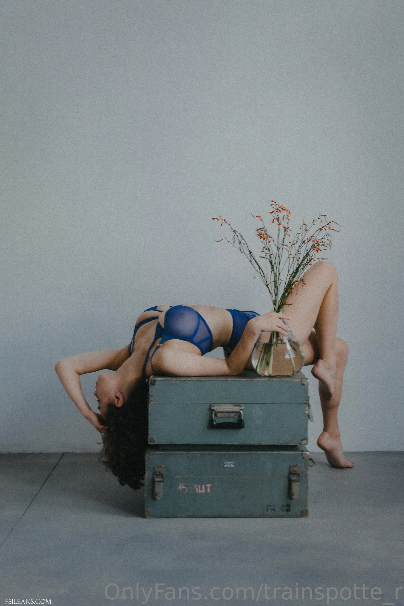 Solomia Maievska OnlyFans Blue Lingerie Nude Set - 35