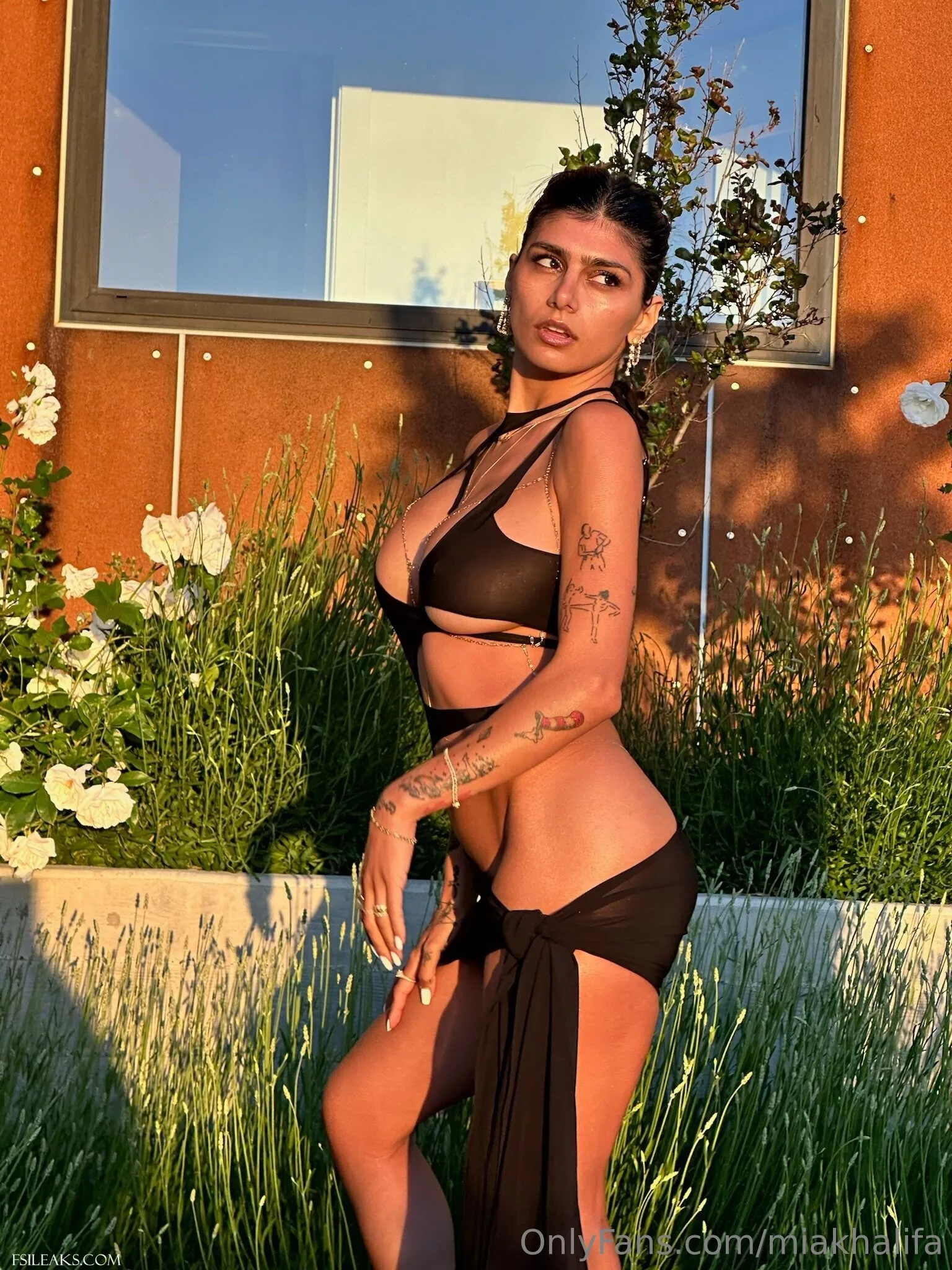 Mia Khalifa OnlyFans Transparent Black Cutout Dress Nude Set - 8 Mia Khalifa OnlyFans Transparent Black Cutout Dress Nude Set - 7