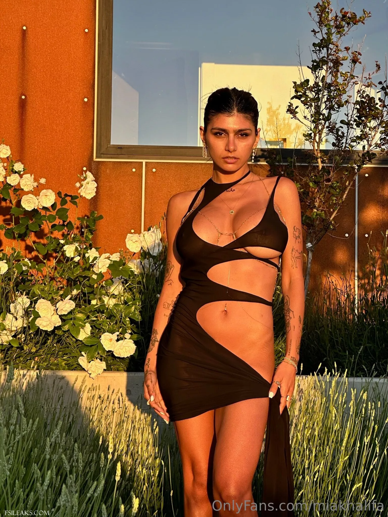 Mia Khalifa OnlyFans Transparent Black Cutout Dress Nude Set - 30 Mia Khalifa OnlyFans Transparent Black Cutout Dress Nude Set - 29