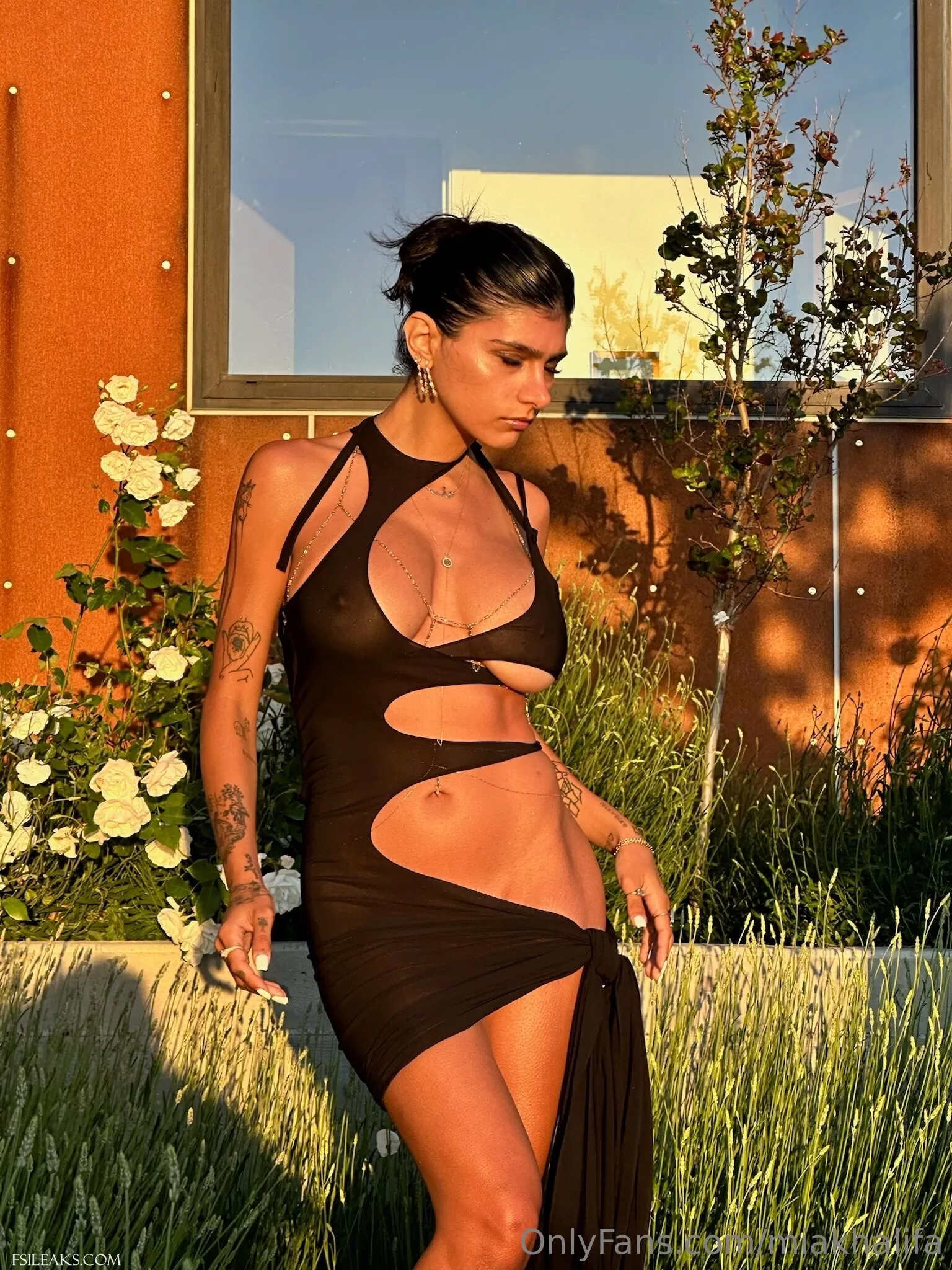 Mia Khalifa OnlyFans Transparent Black Cutout Dress Nude Set - 36 Mia Khalifa OnlyFans Transparent Black Cutout Dress Nude Set - 35
