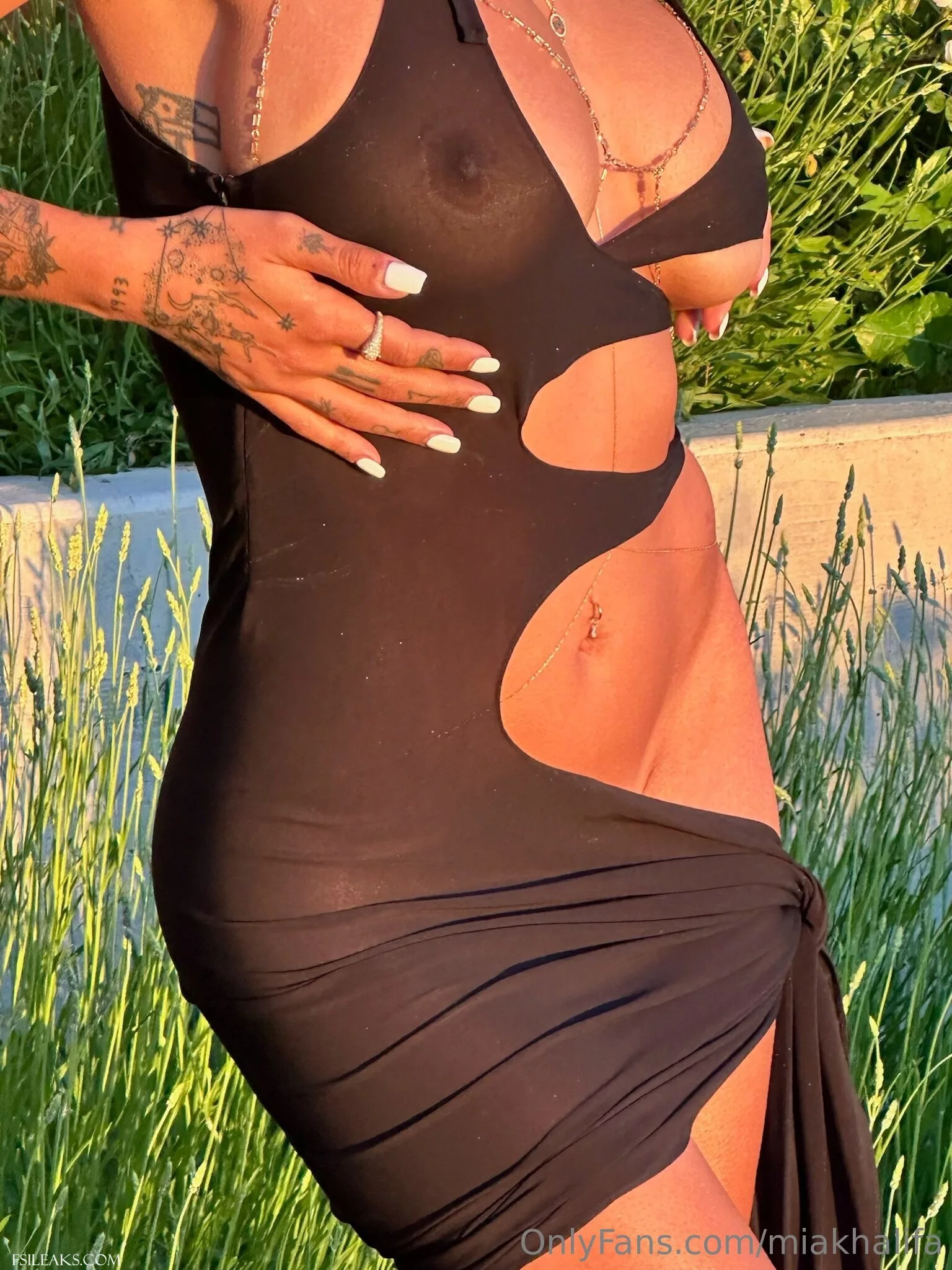 Mia Khalifa OnlyFans Transparent Black Cutout Dress Nude Set - 50 Mia Khalifa OnlyFans Transparent Black Cutout Dress Nude Set - 49